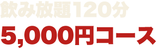 飲み放題120分 5,000円コース