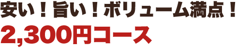 安い！旨い！ボリューム満点 2,300円コース